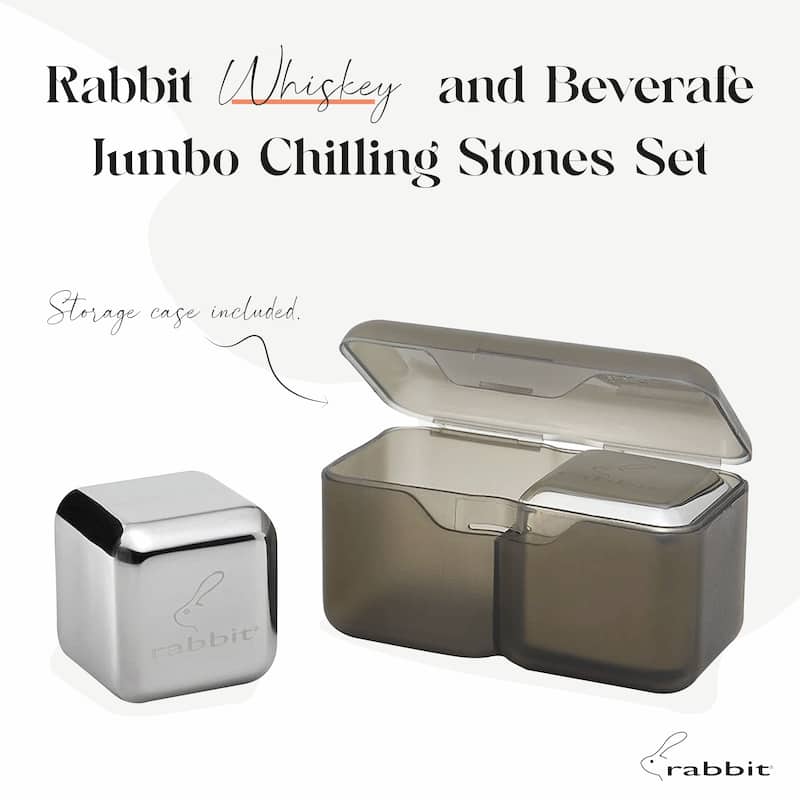 Rabbit Whiskey and Beverage Jumbo Chilling Stones Set