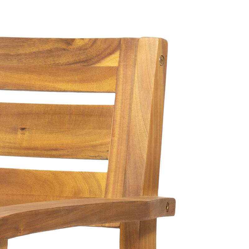 Acacia Wood Patio Armchair Set of 2
