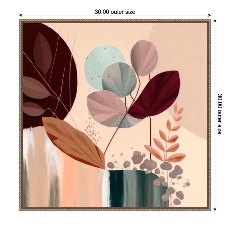 Celeste Complement by Bella Eve Framed Canvas Wall Art Print - Sylvie Beaded Gold - 30 x 30 in