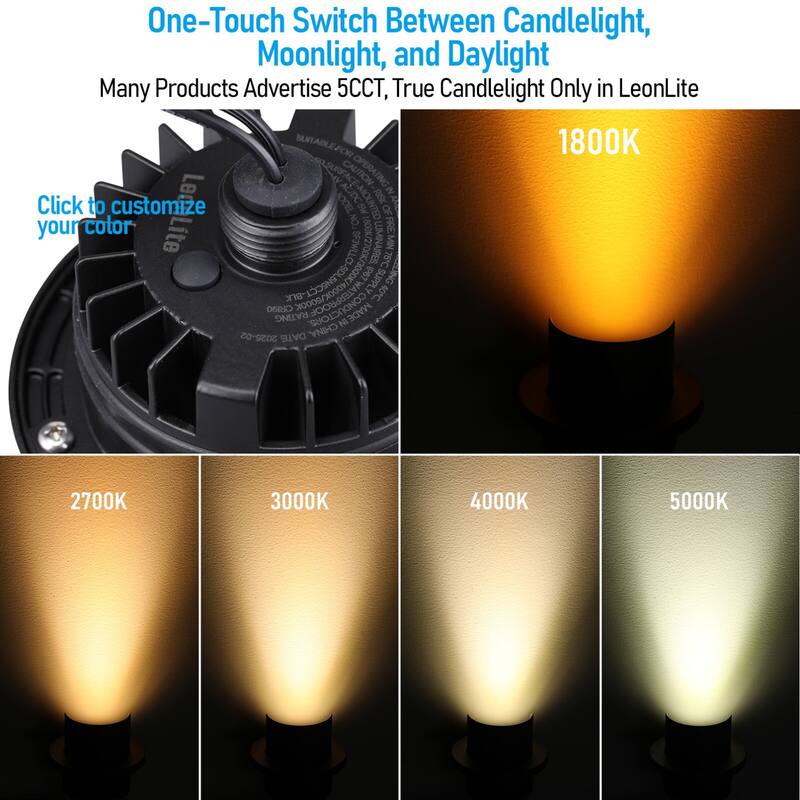 Landscape 5W Shielded Well Light Low Voltage 5CCT Selectable - 12pack