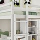 preview thumbnail 5 of 11, White Full Size Wood Loft Bed with Desk and Storage
