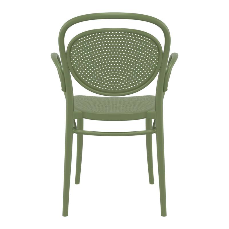 33.5" Olive Green Stackable Outdoor Patio XL Arm Chair