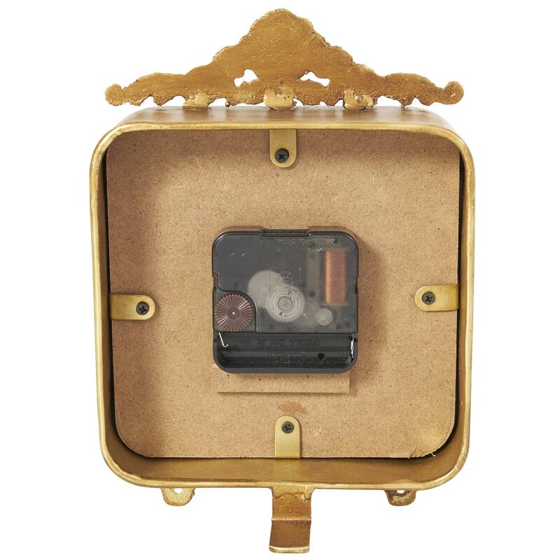 Metal Scroll Antique Style Decorative Clock - Gold - Roche River Decor