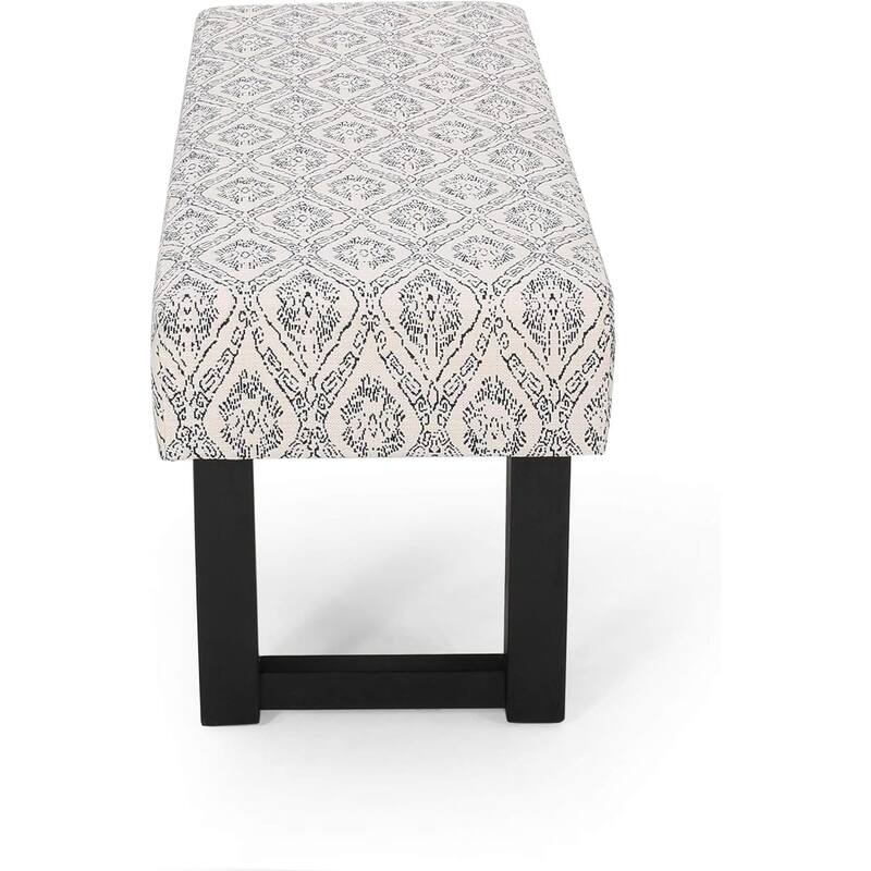 White Black Indoor Bench Leisure Bench Lounge Bench with Wood Legs, Rustic Window Bench Corridor Bench