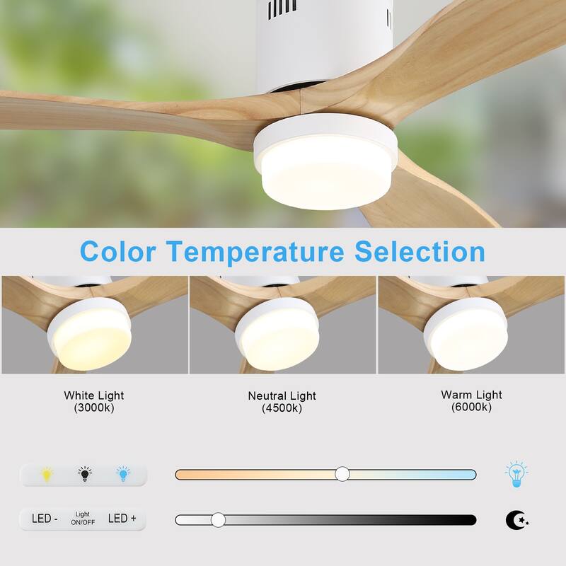 52 Inch Flush Mount Ceiling Fan With/without Light and Remote Modern Ceiling Fan Bedroom