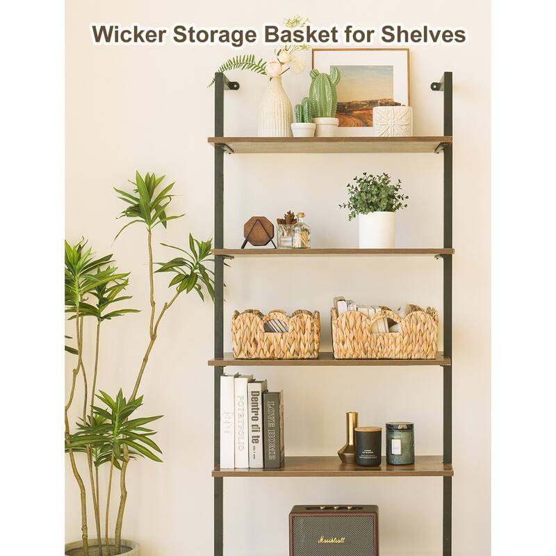 StorageWorks 2-pack Scalloped Edge Wicker Storage Baskets with Built-in Handles