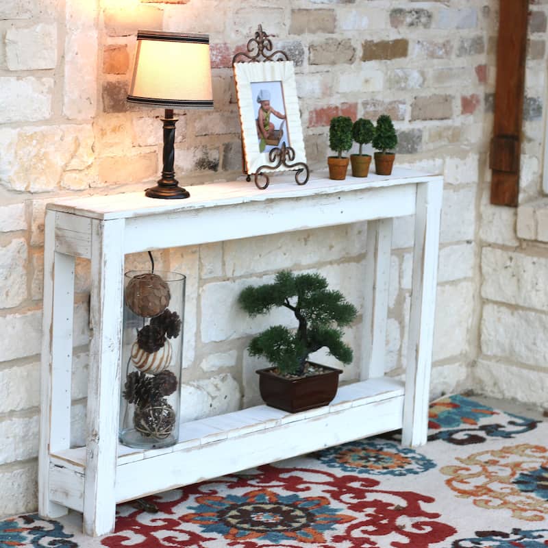 Rustic Reclaimed Wood Entryway Console Table - 46Lx8Wx28H
