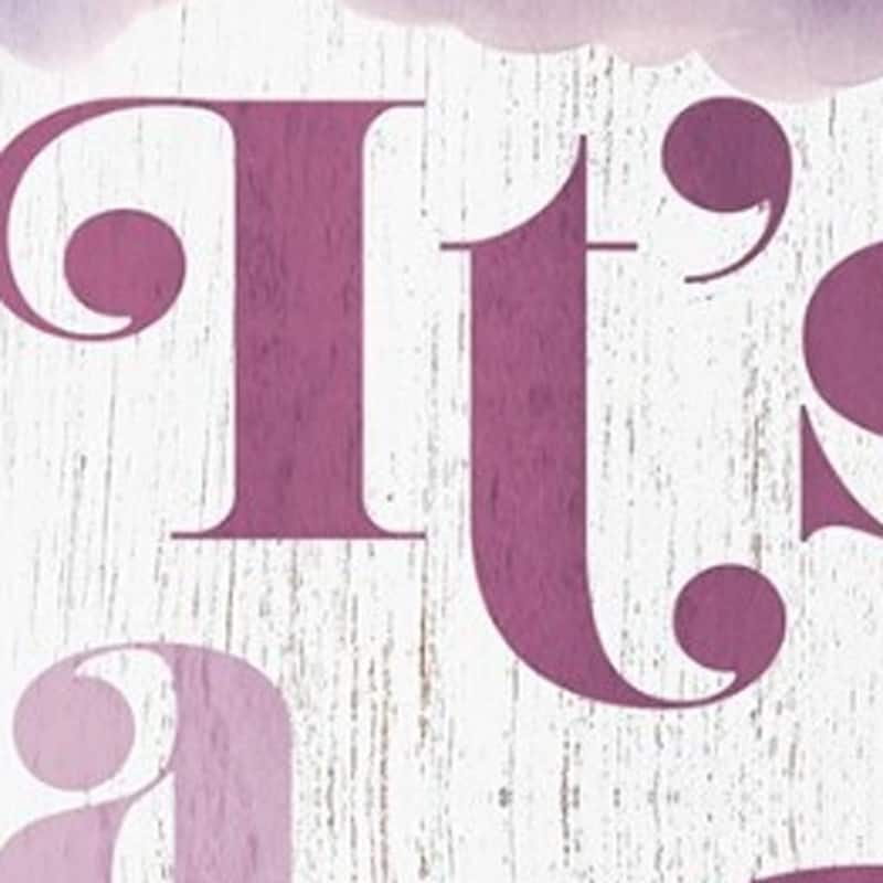 HomeRoots 36" Pink And White Solid Wood New Baby Porch Sign