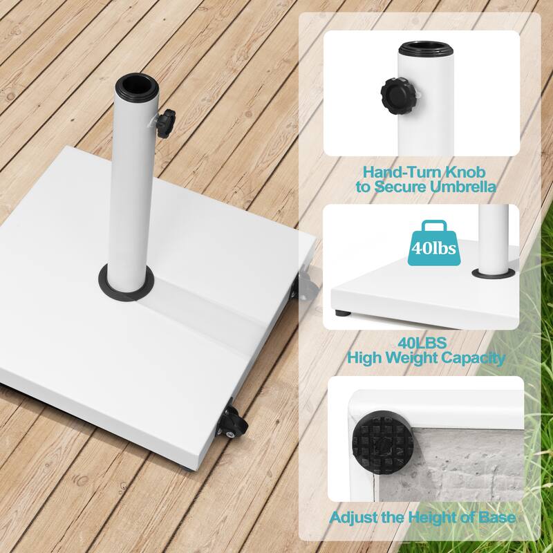 Outdoor Umbrella Base Stand Square Weighted for Patio Market Umbrella