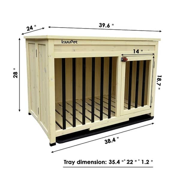 Lovupet Wooden Portable Foldable Pet Crate Indoor Outdoor Dog Kennel
