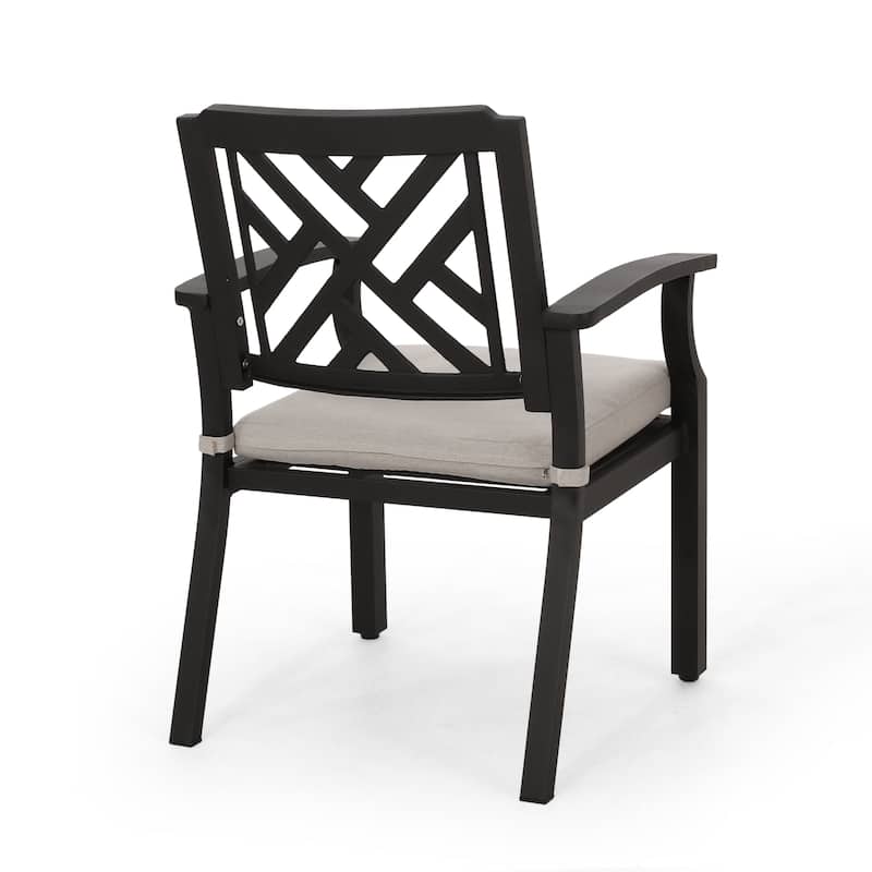 Contemporary Outdoor Chairs Set w/ Lightweight Aluminum Frame, Water-Resistant Cushions, 300lb Weight Limit