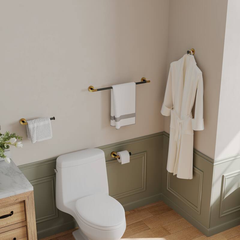 4-Piece Stainless Steel Bathroom Hardware Set, Wall Mounted Bath Towel Bar Set Towel Racks Bathroom Accessories