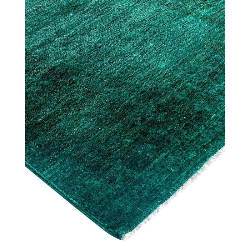Contemporary Overdyed Wool Hand Knotted Runner - 2' 6" x 17' 5"