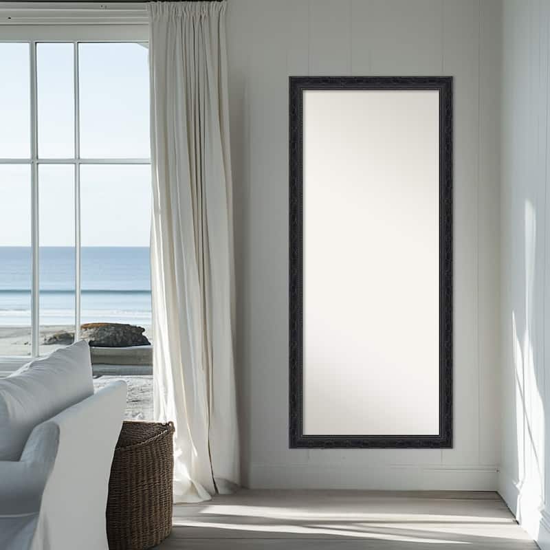 Filigree Non-Beveled Framed Full-Length Floor Leaner Mirror