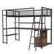 preview thumbnail 4 of 10, Twin Size Metal Loft Bed with Built-in Work Station, LED and Multiple Storage