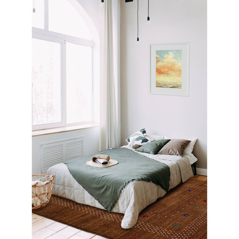 ECARPETGALLERY Hand Loomed Kashkuli Gabbeh Burnt Orange Wool Rug - 5'0 x 7'8