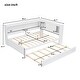 preview thumbnail 19 of 26, Full Size Wood Daybed with Storage Shelves,USB,LED Design,With Twin Size Trundle