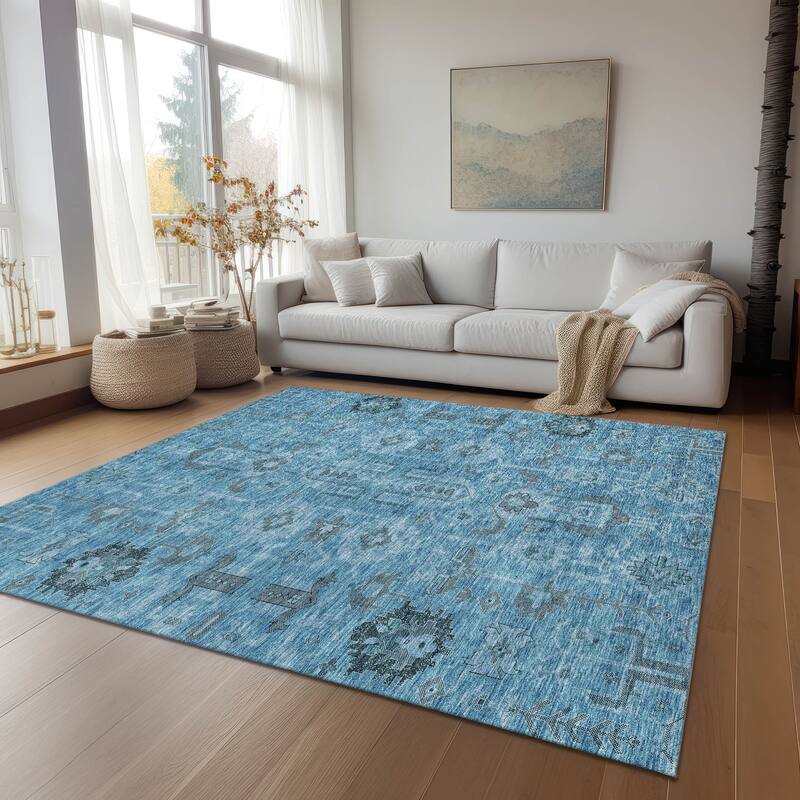 Machine Washable Indoor/ Outdoor Chantille Boho Rug