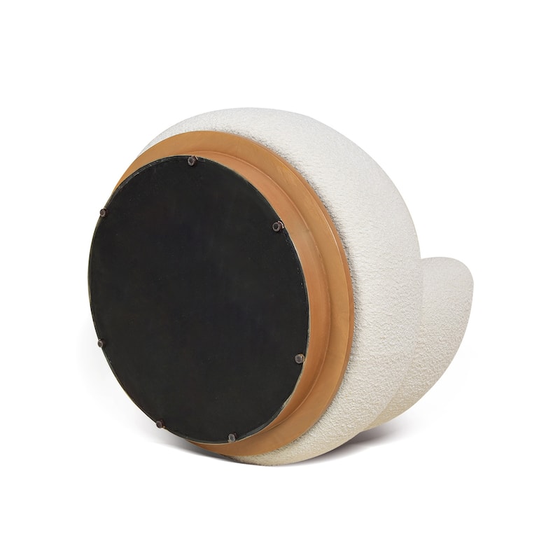 Fuji 34" Mid-Century Modern Boucle Faux Sherpa Swivel Accent Chair