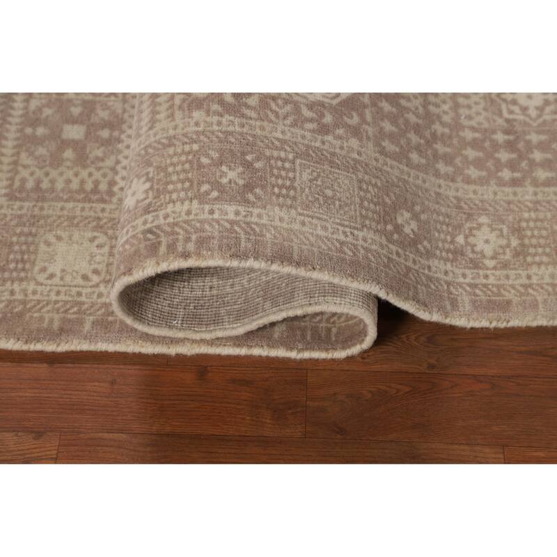 Geometric Oriental Area Rug Handmade Wool Carpet - 5'3"x 7'6"