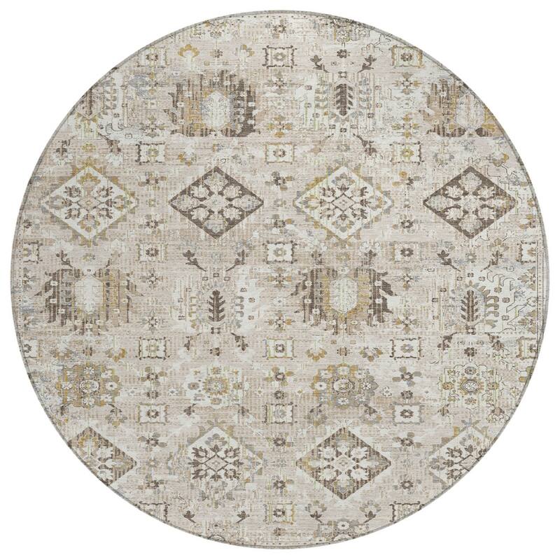 HomeRoots Floral Medallion Traditional Rectangle Outdoor Rug