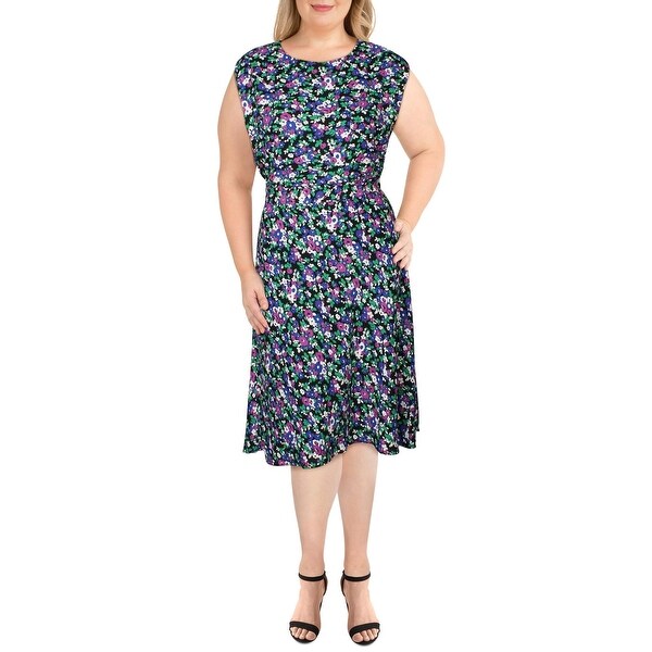 Lauren Ralph Lauren Womens Vilodie Casual Dress Floral A-Line - Black. Opens flyout.