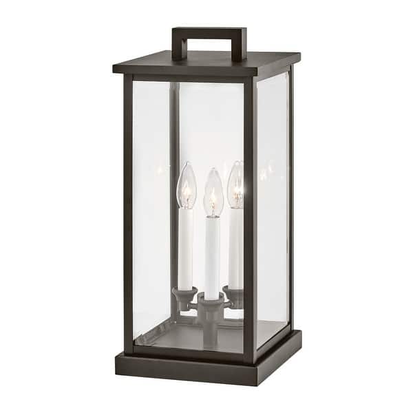slide 2 of 5, Hinkley Lighting Weymouth 12v 10.5w 3 Light 20" Tall Pier Mount Post Oil Rubbed Bronze