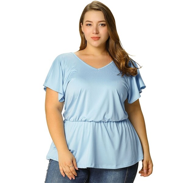 women's plus size short sleeve blouses