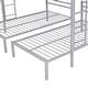 preview thumbnail 8 of 11, Full Over Twin & Twin Bunk Bed with Guardrail, MDF Shelf, Space-Saving Design, Silver