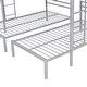 preview thumbnail 8 of 11, Full Over Twin & Twin Bunk Bed with Safety Guardrail, Built-in MDF Shelf, Space-Saving 3-in-1 Design, Sturdy Silver Metal Frame