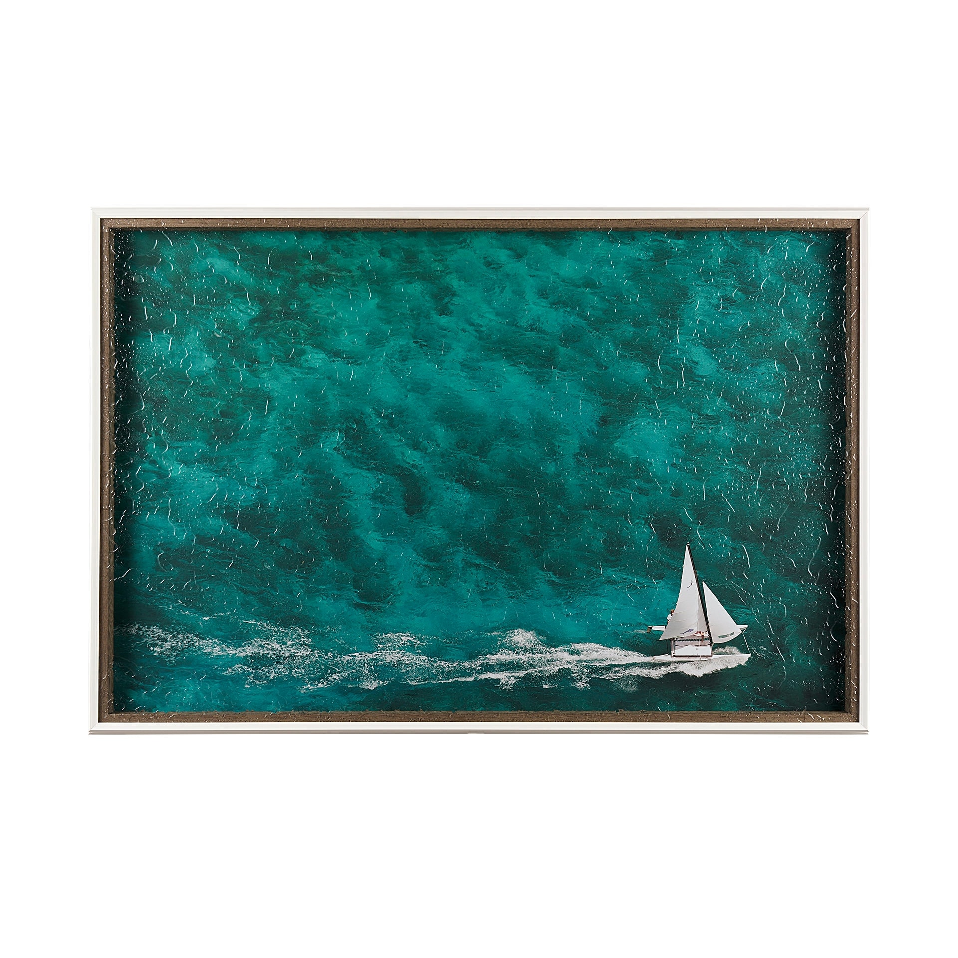 Mercana Hobie Sailing by Mercana Studio a Hand Embellished Textured Framed Photo Art Print Matted under Glas
