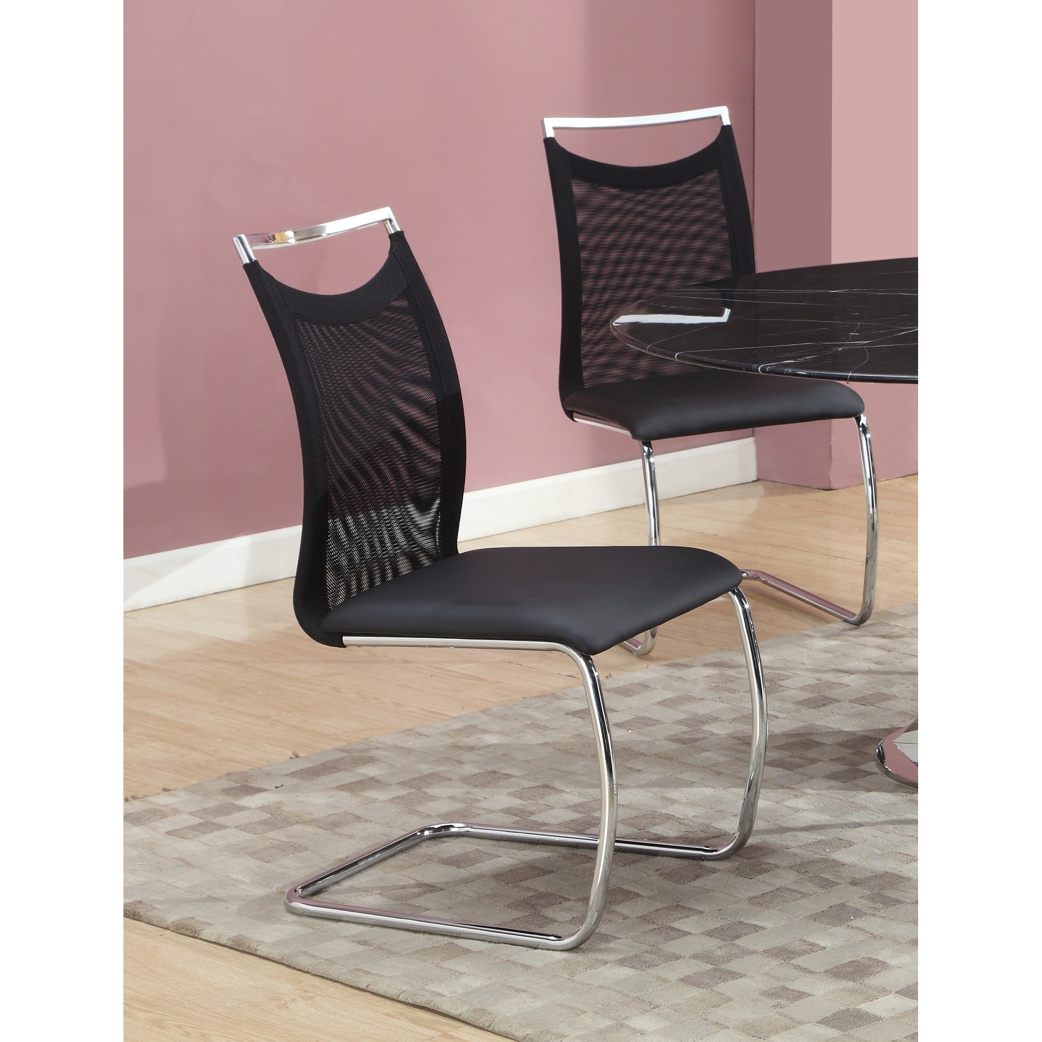 Chrome cantilever best sale dining chairs