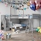 preview thumbnail 32 of 44, L-Shaped Twin over Full Bunk Bed With 3 Drawers,Ladder and Staircase