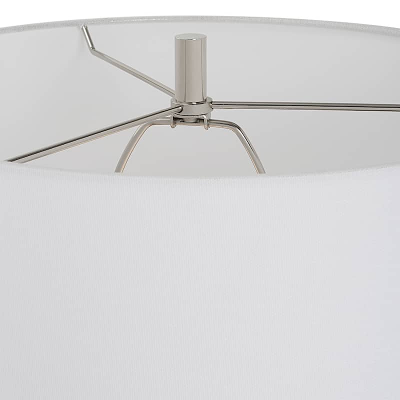Scalloped Ridge Table Lamp with Drum Shade - 27.5" - Cream
