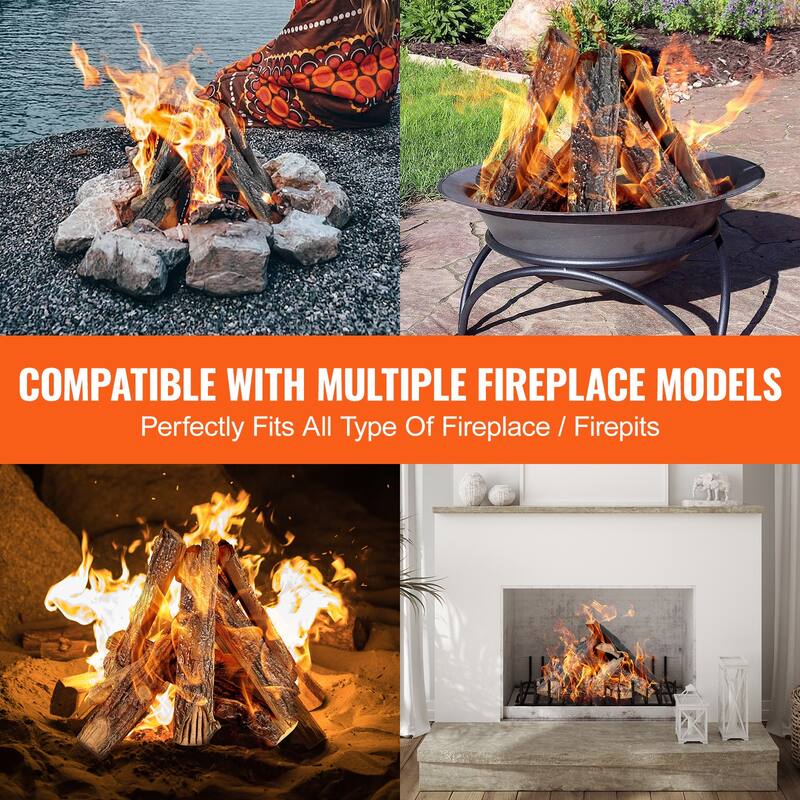 Logs, Gas Fireplace Ceramic Logs for Fire place, Heat-Resistant Wood Log Gas Realistic Logs, Stackable Wood Branches