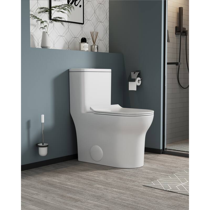 Dual Flush Elongated One-Piece Toilet