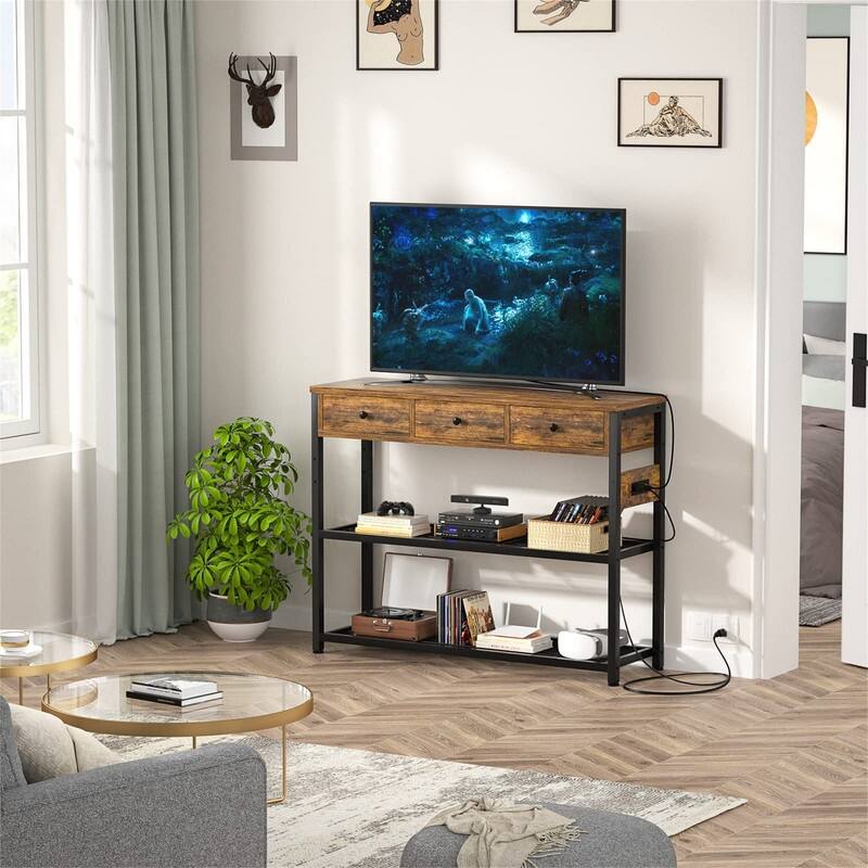 47'' Entryway Table with Outlets and USB Ports - 11.8"D x 47.2"W x 31.8"H