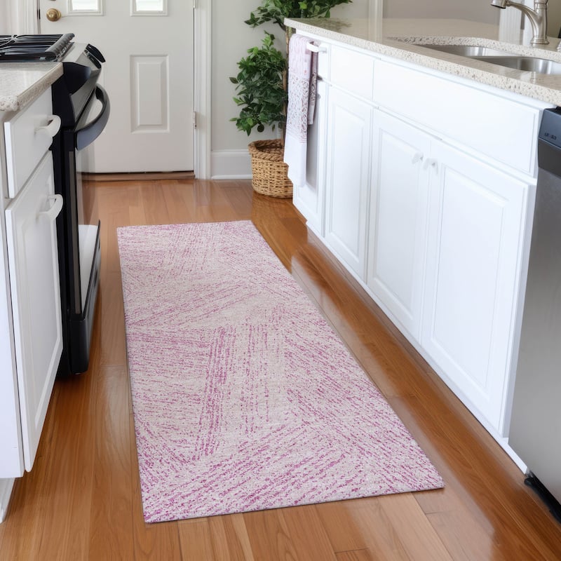 Premium Washable Super Soft Contemporary Diri Mayfield Rug - Pink - 2'3" x 7'6"