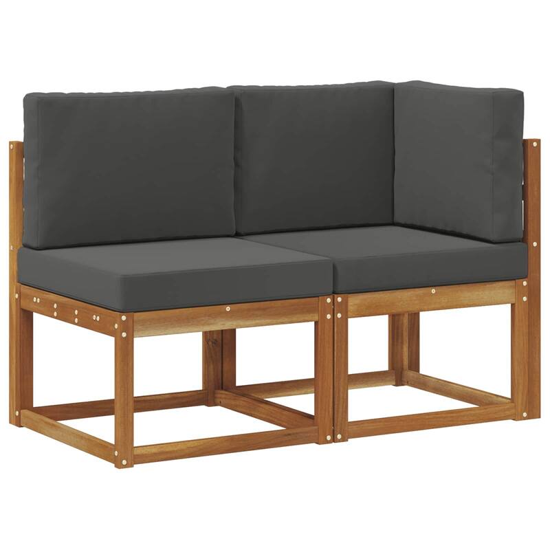 vidaXL 2 Piece Outdoor Middle Sofa Solid Acacia Wood