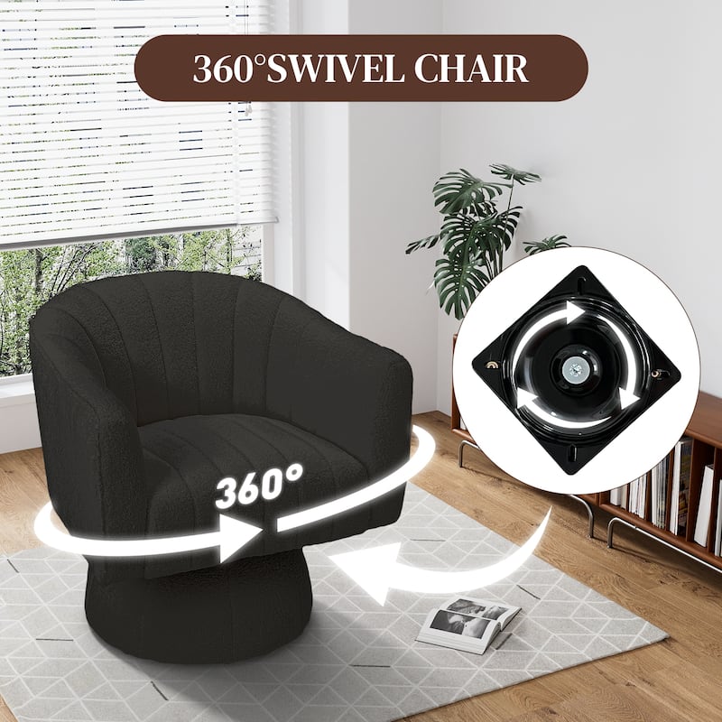 Ouyessir Oversized Modern Upholstered Barrel Chairs