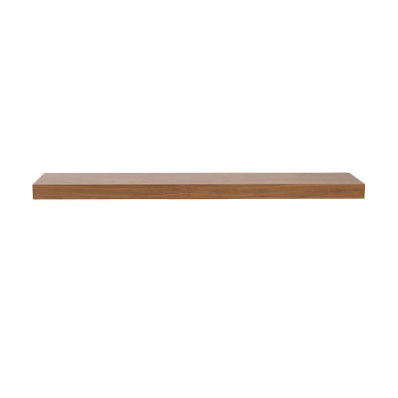 HomeRoots 43" Brown Wooden Wall Mounted Floating Shelf