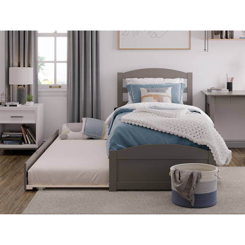 Warren Platform Bed with Footboard and Twin Trundle