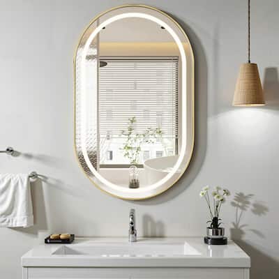21'' W 34'' H LED Lighting Recessed Framed Medicine Cabinet
