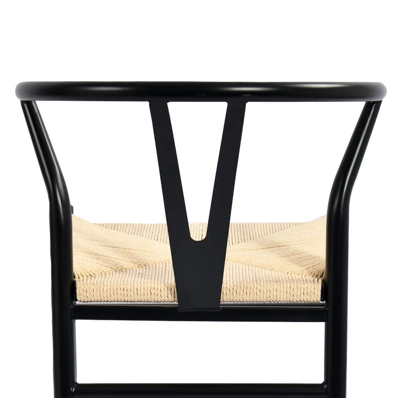 Scandinavian 18" Wide Weave Chairs with Metal Frame - N/A