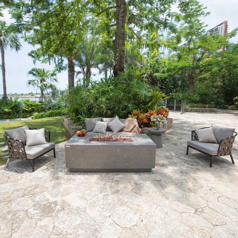 Elementi Andes Propane Fire Pit 60,000 BTUs - 66 x 32 Inches - 66 x 32 in.