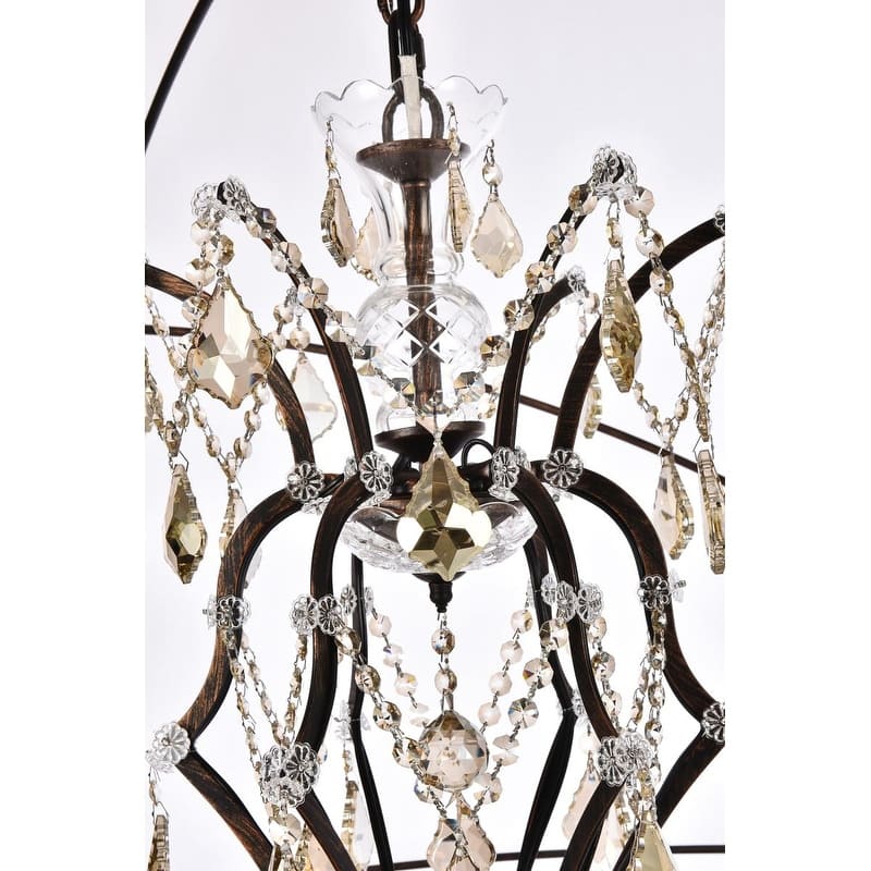 Royce Edge 25-Light Dark Bronze Chandelier - dark bronze (royal cut clear crystals)
