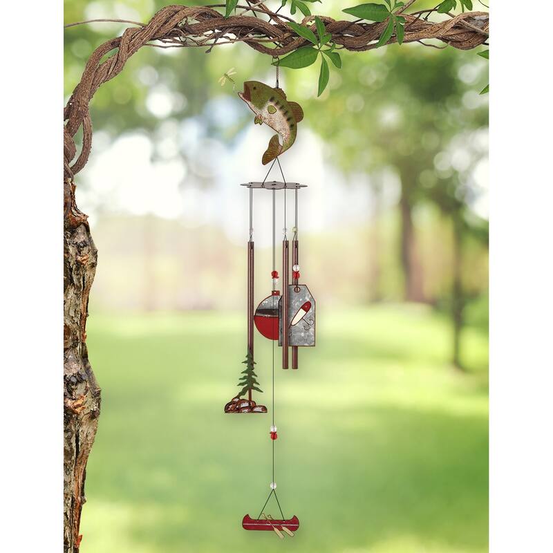 Wilderness Wonders - Catch of the Day Rustic Bass Wind Chime