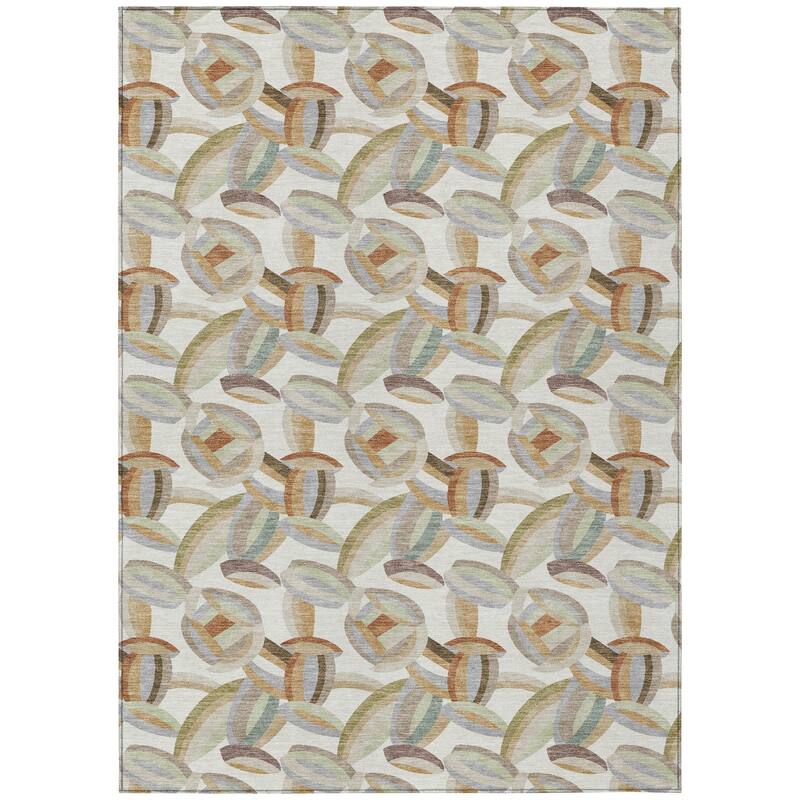 Machine Washable Indoor/ Outdoor Modern Heli Chantille Rug