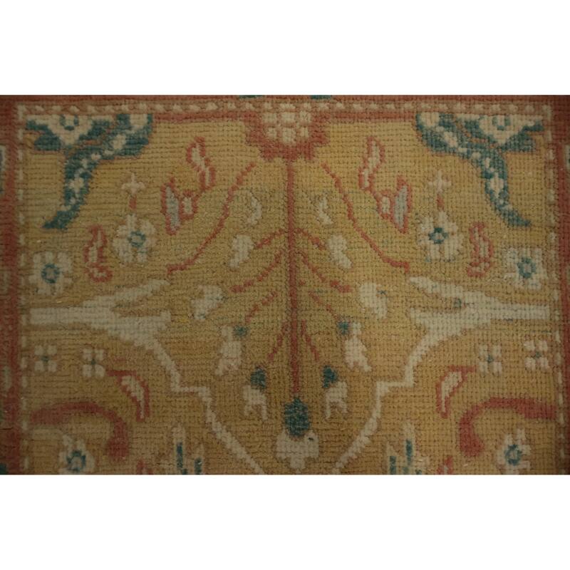 Hand Knotted Oriental 100% Wool Carpet Traditional All-Over Yellow & Gold Ziegler Area Rug - 3' 0'' X 1' 10''