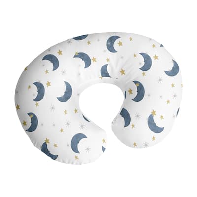 Sweet Jojo Designs Moon Star Nursing Breastfeeding Pillow Cover Case (Pillow Not Included) Blue Watercolor Bear Gender Neutral